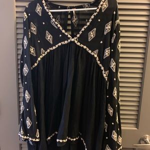 Free People Black and White Tunic Top/Dress